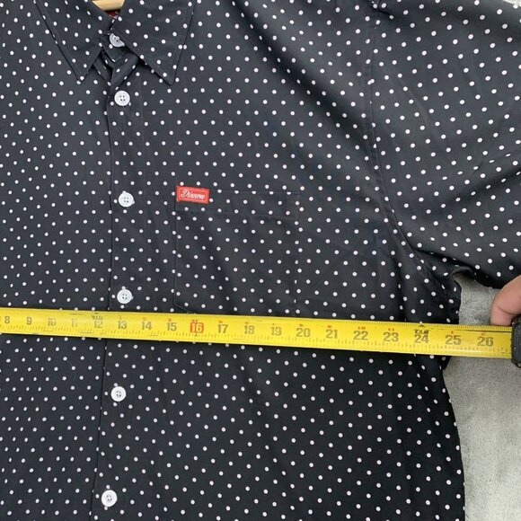 Dixxon Flannel Co The Milton Shirt Mens XL Short Sleeve Black White Polka Dot - Picture 3 of 8